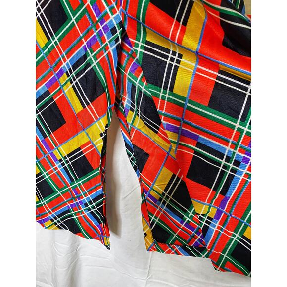 Douglas Marc Window Pane Plaid Maxi Skirt Union Made Tag Small Side Zip - Picture 3 of 7